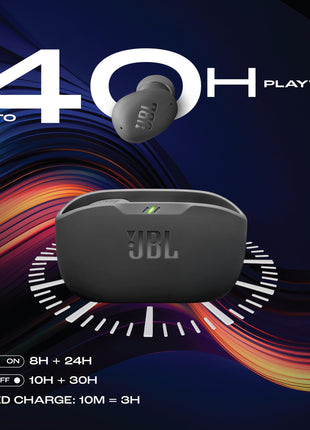 JBL Wave Buds 2 Ear Buds Wireless BluetoothV5.3, Active Noise Cancellation EarBuds,Multi Connect, App for Customized Extra Bass Eq, Relax Mode,Speed Charge, 40H Playback, Fast Pair, 4 Mics,IP54(Black) 