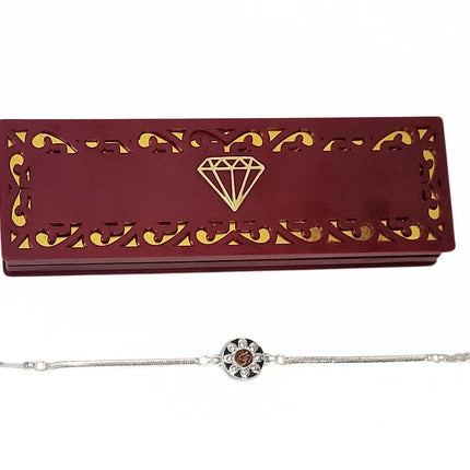 JEWEL FUEL Silver Rakhi for Brother silver rakhi bracelet for brothers Rakhi for brother Silver Rakhi For Brother And Bhabhi Pure Silver Rakhi Silver Rakhis Silver Rakhi Set For Unisex Adult 