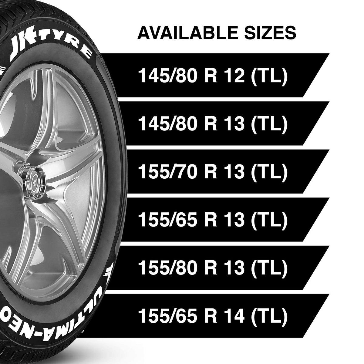 JK Tyre 155/65 R14 Ultima Neo Tubeless Car Tyre 