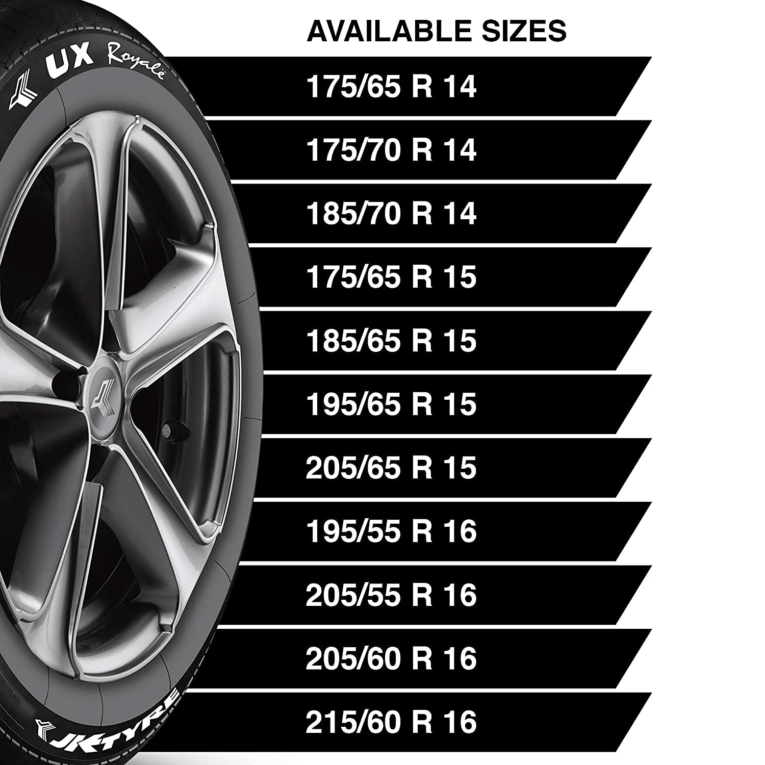 JK Tyre 165/80r14 UX Royale Tyre 