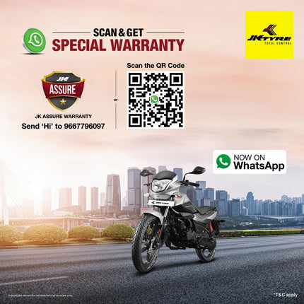 JK Tyre Blaze BA21 90/90 -12 Tubeless Bike Tyre, Rear 