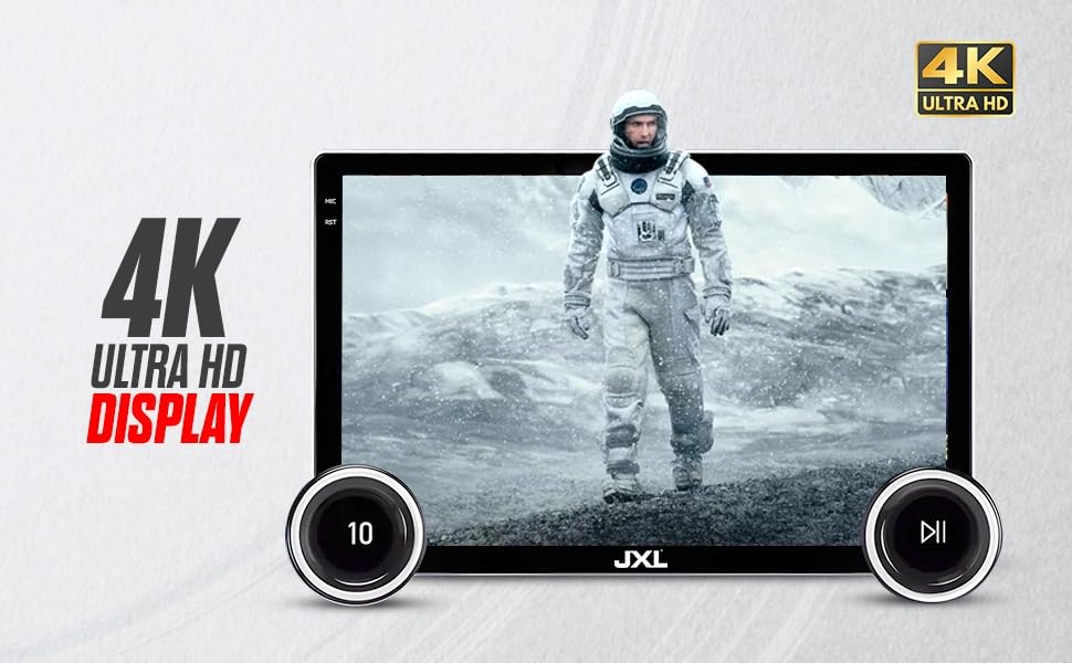 JXL (New Launch) Dual Knob 10.1 Inch 2K FHD Bluetooth Car Android Player/ TS10/Andoid Auto/Apple Car Play/ 4GB/32 GB ROM/AHD Camera 