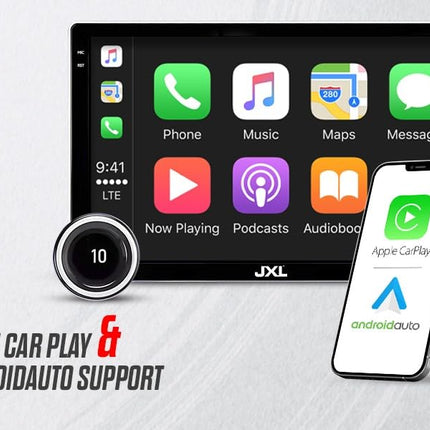 JXL (New Launch) Dual Knob 10.1 Inch 2K FHD Bluetooth Car Android Player/ TS10/Andoid Auto/Apple Car Play/ 4GB/32 GB ROM/AHD Camera 