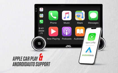 JXL (New Launch) Dual Knob 10.1 Inch 2K FHD Bluetooth Car Android Player/ TS10/Andoid Auto/Apple Car Play/ 4GB/32 GB ROM/AHD Camera 