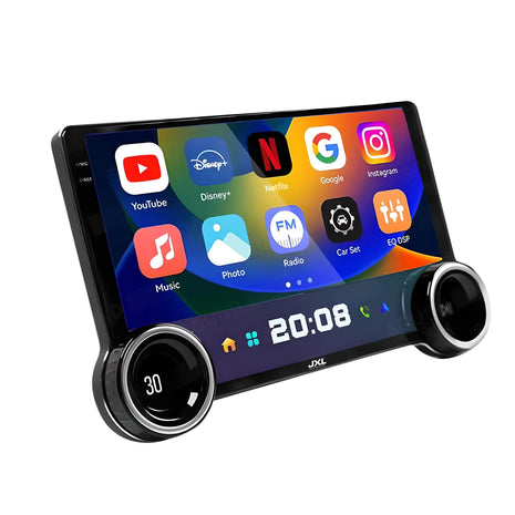 JXL (New Launch) Dual Knob 10.1 Inch 2K FHD Bluetooth Car Android Player/ TS10/Andoid Auto/Apple Car Play/ 4GB/32 GB ROM/AHD Camera 