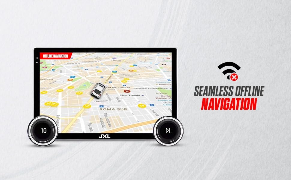 JXL (New Launch) Dual Knob 10.1 Inch 2K FHD Bluetooth Car Android Player/ TS10/Andoid Auto/Apple Car Play/ 4GB/32 GB ROM/AHD Camera 