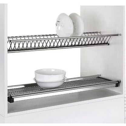 Jadespace Premium Stainless Steel Dish Rack GTPT – 600mm Modular Kitchen Cabinet Organizer with 20-Plate & Glass Holders, Rust-Proof AISI 430/304 Steel, Easy Installationr Set of 3pcs 