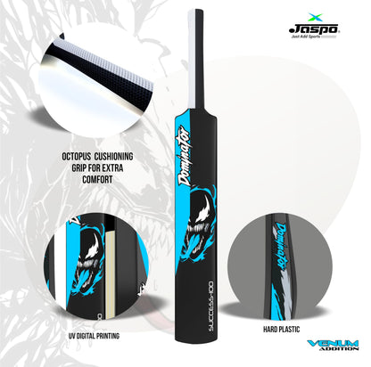 Jaspo Dominator Venom Edition 34 Inches Plastic Cricket Bat+Ball Octopus Grip|Best for Practicing-Recommended to Play with Soft Rubber, Tennis/Wind Ball. 