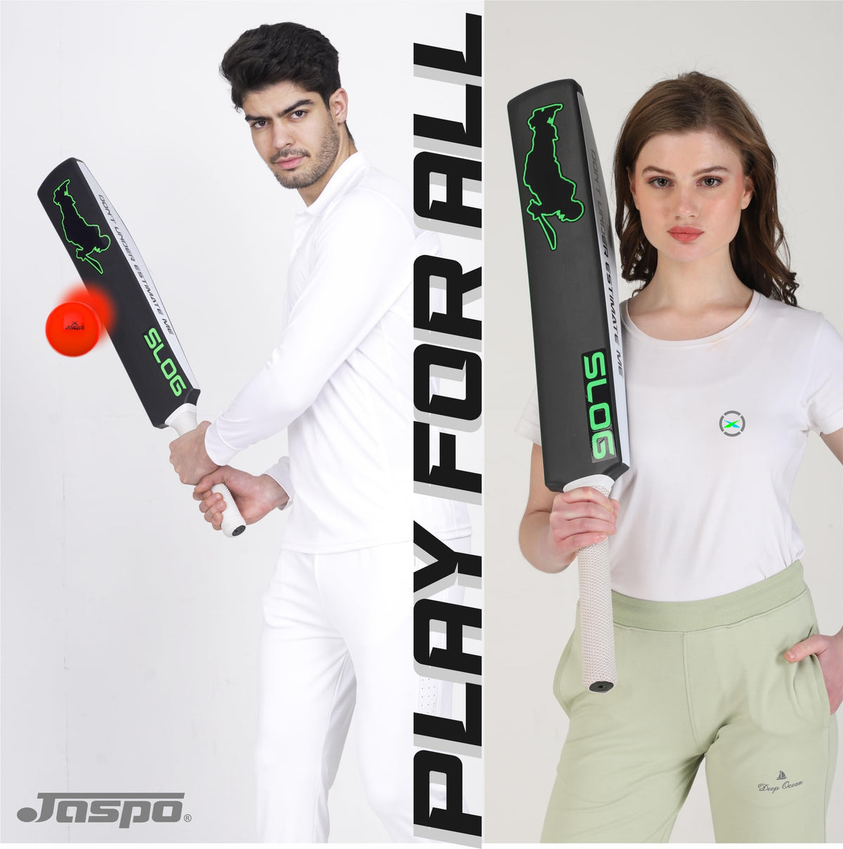 Jaspo Slog Plastic Tennis Cricket Bat Full Size Bat (34 X 4.5 Inch) for All Age Group (Slog Cricket Bat) 
