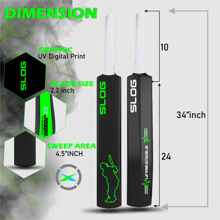 Jaspo Slog Plastic Tennis Cricket Bat Full Size Bat (34 X 4.5 Inch) for All Age Group (Slog Cricket Bat) 