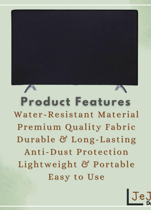 JeJos® Dust Cover for VW (32 inches) Playwall Frameless Series HD Ready Android Smart LED TV VW32F5 | Water-Resistant, Durable, Anti-Dust TV Protector | Keeps Your Device as New Black 