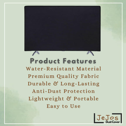 JeJos® Dust Cover for VW (32 inches) Playwall Frameless Series HD Ready Android Smart LED TV VW32F5 | Water-Resistant, Durable, Anti-Dust TV Protector | Keeps Your Device as New Black 