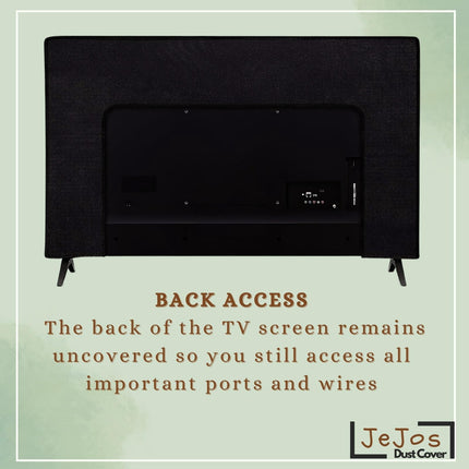 JeJos® Dust Cover for VW (32 inches) Playwall Frameless Series HD Ready Android Smart LED TV VW32F5 | Water-Resistant, Durable, Anti-Dust TV Protector | Keeps Your Device as New Black 