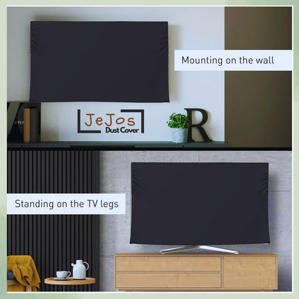 JeJos® Dust Cover for VW (32 inches) Playwall Frameless Series HD Ready Android Smart LED TV VW32F5 | Water-Resistant, Durable, Anti-Dust TV Protector | Keeps Your Device as New Black 