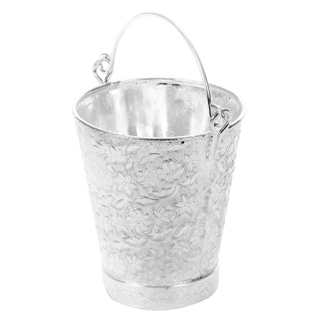 Jewel Fuel Holi Special German Silver/Silver Plated Pichkari (9 Cm) with Bucket Gift Hamper 