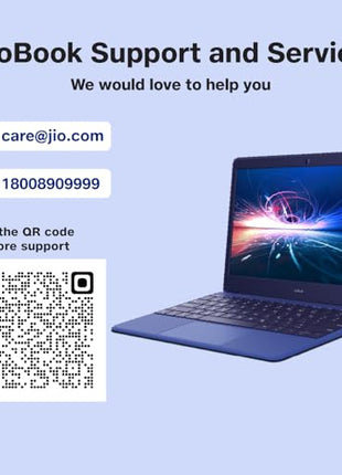 JioBook 11 with Lifetime Office/Android 4G Laptop Mediatek 8788 (JioOS) / Octa-core/ 4GB RAM / 64 eMMC Storage/Thin and Light Laptop (11.6 inch, 990 Grams)/ Dual Band WiFi + SIM/Blue 