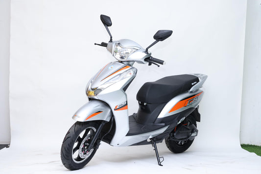 Jozhi CS Silver Electric Scooter for City Commute, Small Size, Battery Powered, Max Speed 60kmph 