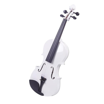 Juarez Legnò Full Size 4/4 Violin Kit, JRV100WH with Bow, Rosin, Fretboard Sticker, Mute, Bridge, Oblong Case, White 
