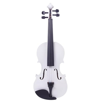 Juarez Legnò Full Size 4/4 Violin Kit, JRV100WH with Bow, Rosin, Fretboard Sticker, Mute, Bridge, Oblong Case, White 