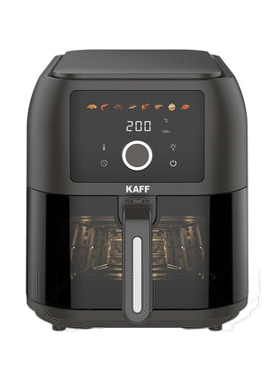 KAFF KFR8 Air Fryer 8L, 1700W with Digital Control | Fry, Bake, Roast, Defrost, Grill & Reheat with less Oil and Cholesterol | 8 Preset Control, LED Display & Touch Control, Shake/Flip Reminder 