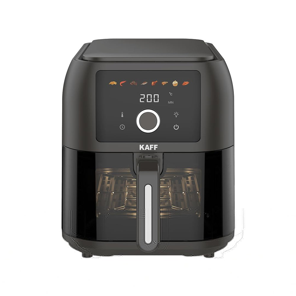 KAFF KFR8 Air Fryer 8L, 1700W with Digital Control | Fry, Bake, Roast, Defrost, Grill & Reheat with less Oil and Cholesterol | 8 Preset Control, LED Display & Touch Control, Shake/Flip Reminder
