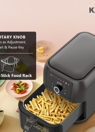 KAFF KFR8 Air Fryer 8L, 1700W with Digital Control | Fry, Bake, Roast, Defrost, Grill & Reheat with less Oil and Cholesterol | 8 Preset Control, LED Display & Touch Control, Shake/Flip Reminder 