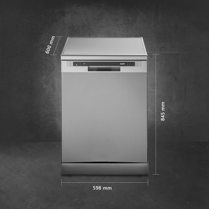 KAFF Vetra 12 Place Setting, Free standing Dishwasher with Intensive Wash, 3 Stage Filtration, A+ Energy Efficiency (DW VETRA 60, Silver) 
