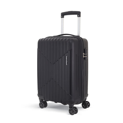 KAMILIANT by American Tourister Cabin Savvy 55 Cms Small (PP) Hard Sided 8 Wheels Spinner Luggage/Suitcase/Trolley Bag (Black) (Double Wheel) 
