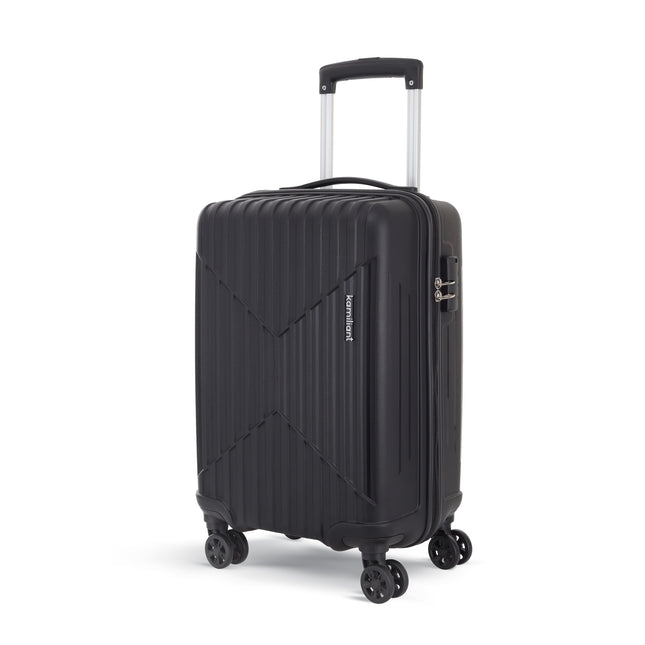 KAMILIANT by American Tourister Cabin Savvy 55 Cms Small (PP) Hard Sided 8 Wheels Spinner Luggage/Suitcase/Trolley Bag (Black) (Double Wheel) 