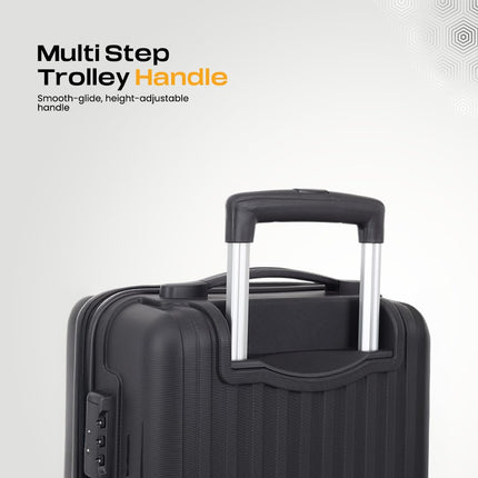 KAMILIANT by American Tourister Cabin Savvy 55 Cms Small (PP) Hard Sided 8 Wheels Spinner Luggage/Suitcase/Trolley Bag (Black) (Double Wheel) 