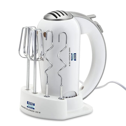 KENT 16051 Hand Blender 300 W | 5 Variable Speed Control | Multiple Beaters & Dough Hooks | Turbo Function, Plastic, 300 Watts 