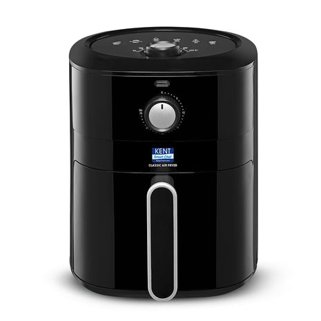 KENT Classic Air Fryer | 1300W Power & 4L Capacity | Fry, Grill, Roast & Bake | Auto Cut-Off | Up To 80% Less Oil Usage | High Temperature & Uniform Heating | Black 