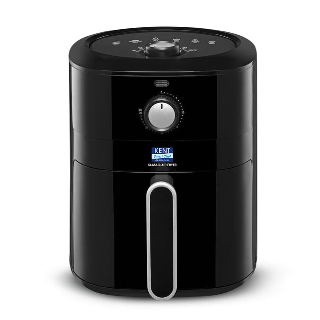 KENT Classic Air Fryer | 1300W Power & 4L Capacity | Fry, Grill, Roast & Bake | Auto Cut-Off | Up To 80% Less Oil Usage | High Temperature & Uniform Heating | Black 