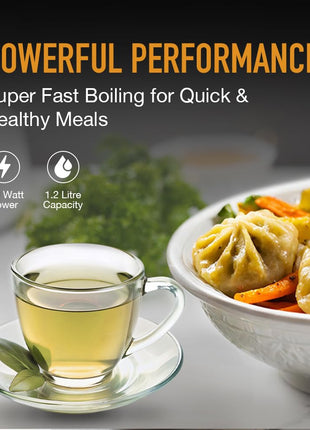 KENT Kettle Multicooker Cum Steamer 1.2 liters 800W| Boiling of Water, Tea,Eggs, Instant Noodle Maker, Steaming idlis, Momos |Inner Stainless Steel without joint and welding & Cool Touch Outer Body 