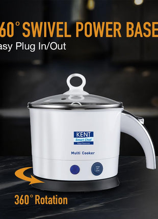 KENT Kettle Multicooker Cum Steamer 1.2 liters 800W| Boiling of Water, Tea,Eggs, Instant Noodle Maker, Steaming idlis, Momos |Inner Stainless Steel without joint and welding & Cool Touch Outer Body 