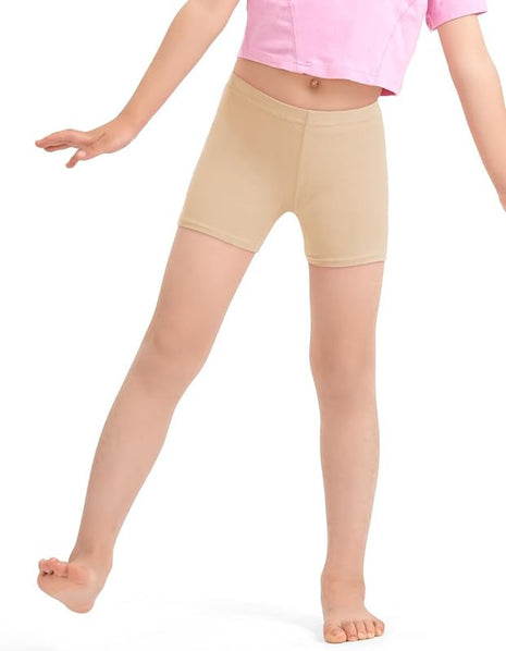 KETKAR Pure Cotton Girls Dance Shorts Breathable Bike Shorts for Sports Play Underdress_Beige_Pack of 1 (15-16 Years) 