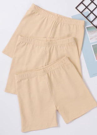 KETKAR Pure Cotton Girls Dance Shorts Breathable Bike Shorts for Sports Play Underdress_Beige_Pack of 1 (15-16 Years) 