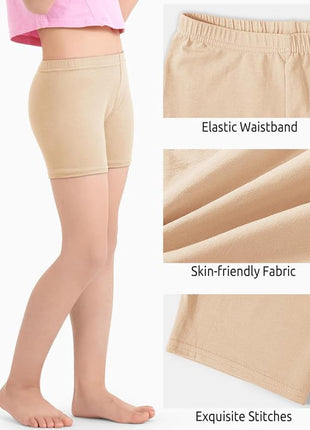 KETKAR Pure Cotton Girls Dance Shorts Breathable Bike Shorts for Sports Play Underdress_Beige_Pack of 1 (15-16 Years) 