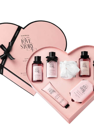 KIMIRICA Gift Set Love Story Moment For Women & Men| Luxury Bath And Body Care Set For Husband & Wife |Birthday Gift Kits|Anniversary To Pamper Your Loved Ones For All Occasion & Ages|Pack Of 7 