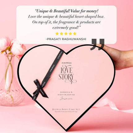 KIMIRICA Gift Set Love Story Moment For Women & Men| Luxury Bath And Body Care Set For Husband & Wife |Birthday Gift Kits|Anniversary To Pamper Your Loved Ones For All Occasion & Ages|Pack Of 7 