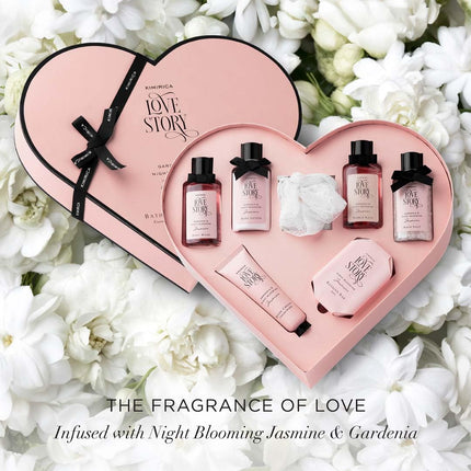 KIMIRICA Gift Set Love Story Moment For Women & Men| Luxury Bath And Body Care Set For Husband & Wife |Birthday Gift Kits|Anniversary To Pamper Your Loved Ones For All Occasion & Ages|Pack Of 7 