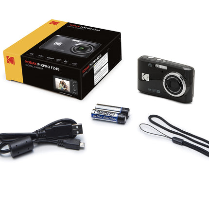 KODAK PIXPRO Friendly Zoom FZ45-BK 16MP Digital Camera with 4X Optical Zoom 27mm Wide Angle and 2.7" LCD Screen (Black) 