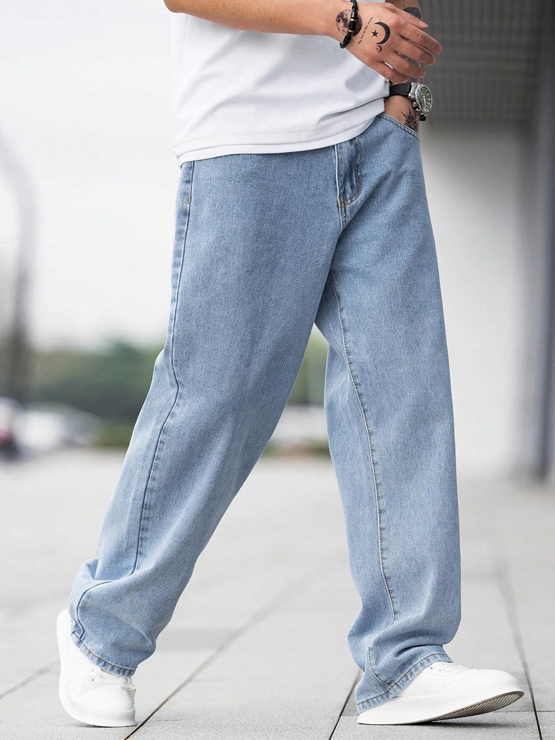 KOTTY Men's Solid Regular Fit Mid Distressed Fashionable Trendy Denim Jeans(Blue,30) 