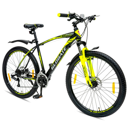 KROSS Encod 29T Unisex Matt Black Multispeed MTB | Steel Frame with Dual Disc Brakes and Front Suspension Fork | Ideal for 15+ Years (21 Speed, Yellow) 