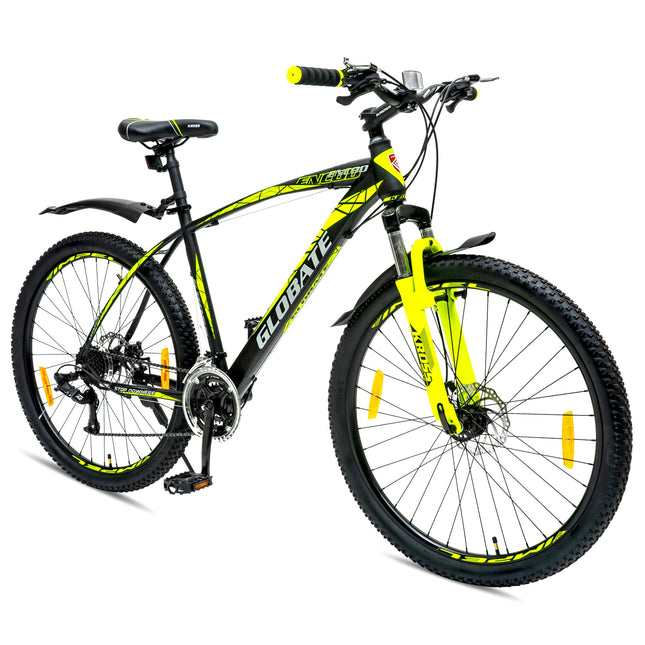 KROSS Encod 29T Unisex Matt Black Multispeed MTB | Steel Frame with Dual Disc Brakes and Front Suspension Fork | Ideal for 15+ Years (21 Speed, Yellow) 