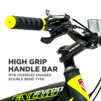 KROSS Encod 29T Unisex Matt Black Multispeed MTB | Steel Frame with Dual Disc Brakes and Front Suspension Fork | Ideal for 15+ Years (21 Speed, Yellow) 
