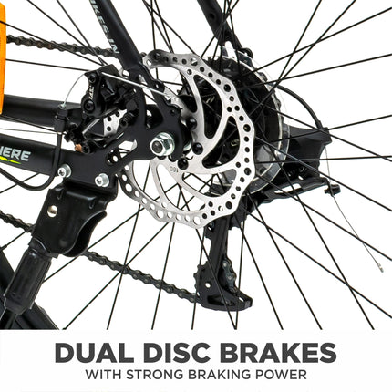 KROSS Encod 29T Unisex Matt Black Multispeed MTB | Steel Frame with Dual Disc Brakes and Front Suspension Fork | Ideal for 15+ Years (21 Speed, Yellow) 