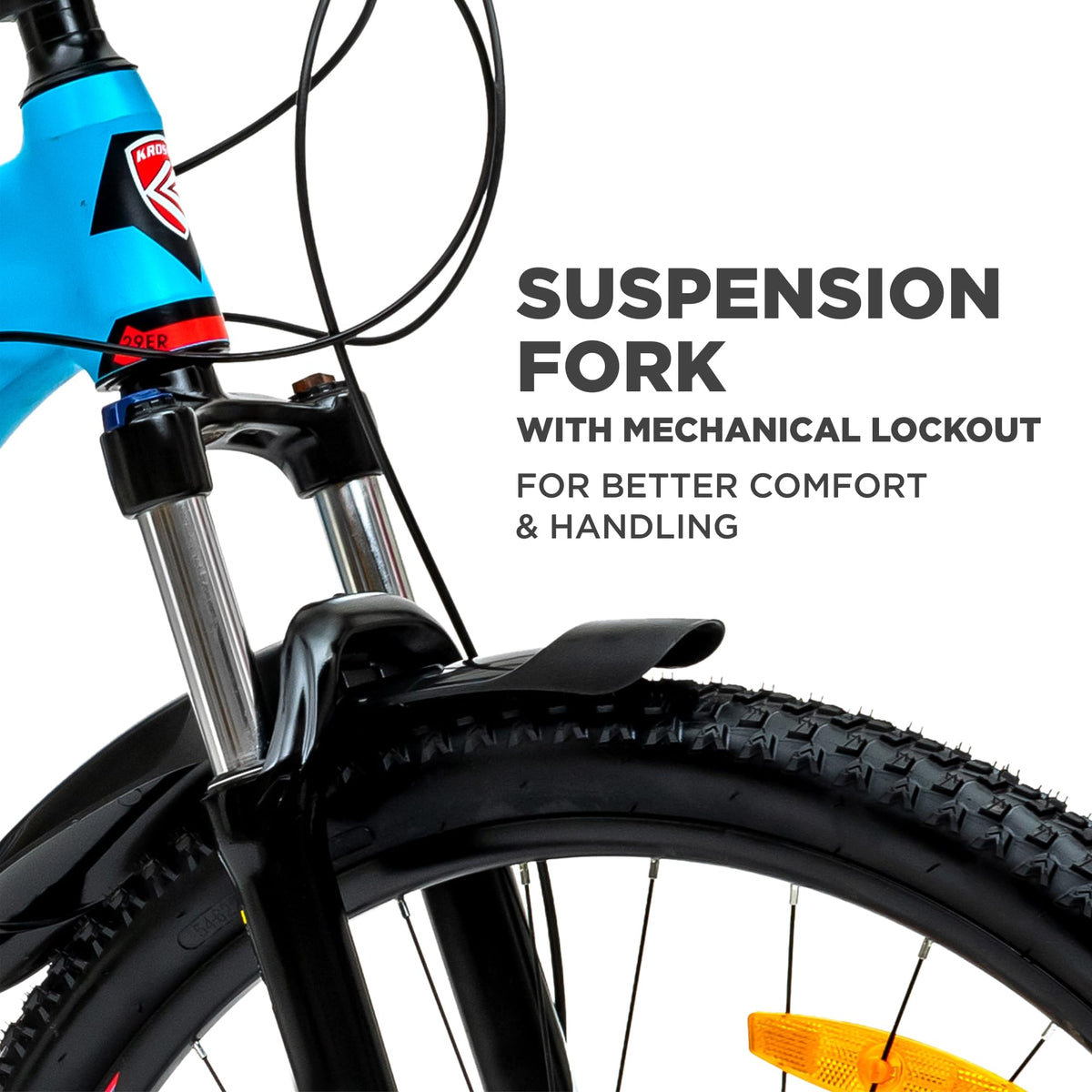 KROSS Hexa 29T Unisex Matt Black Multispeed (Shimano 24-Speed) MTB | Alloy Frame with Dual Disc Brakes and Front Suspension Fork | Ideal for 15+ Years (Blue) 