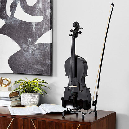 Kadence, Vivaldi 4/4 Violin With Bow, Rosin, Hard Case, Tuner V001-D (Black) 