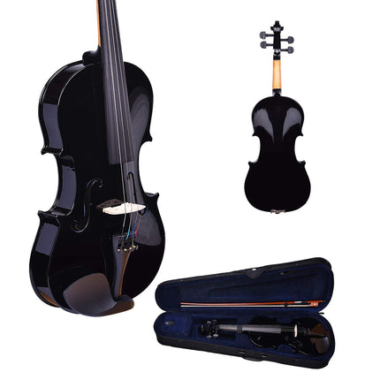 Kadence Vivaldi Acoustic Violin Full Size with Bow, Rosin, Carrying Hard Case,Instrument for Beginners, Adults, Boys, Girls, Children, Kids (4/4, Black) 